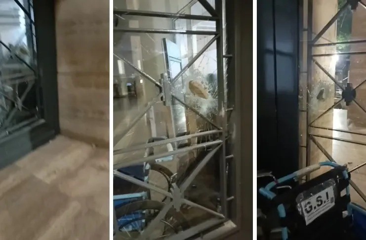 Rompió los vidrios de la Municipalidad de Santa Fe tras un desalojo