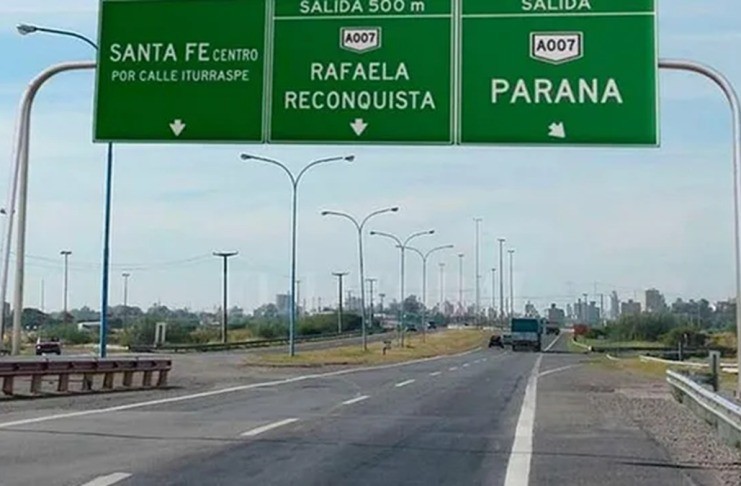 Corte en la Autopista Rosario–Santa Fe por obras del tercer carril