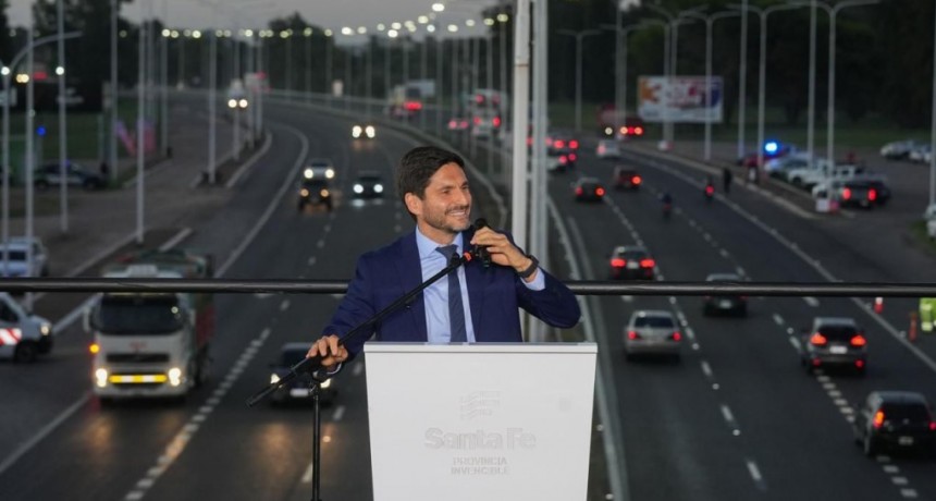 Pullaro inauguró el tercer carril de la Autopista Rosario - Santa Fe