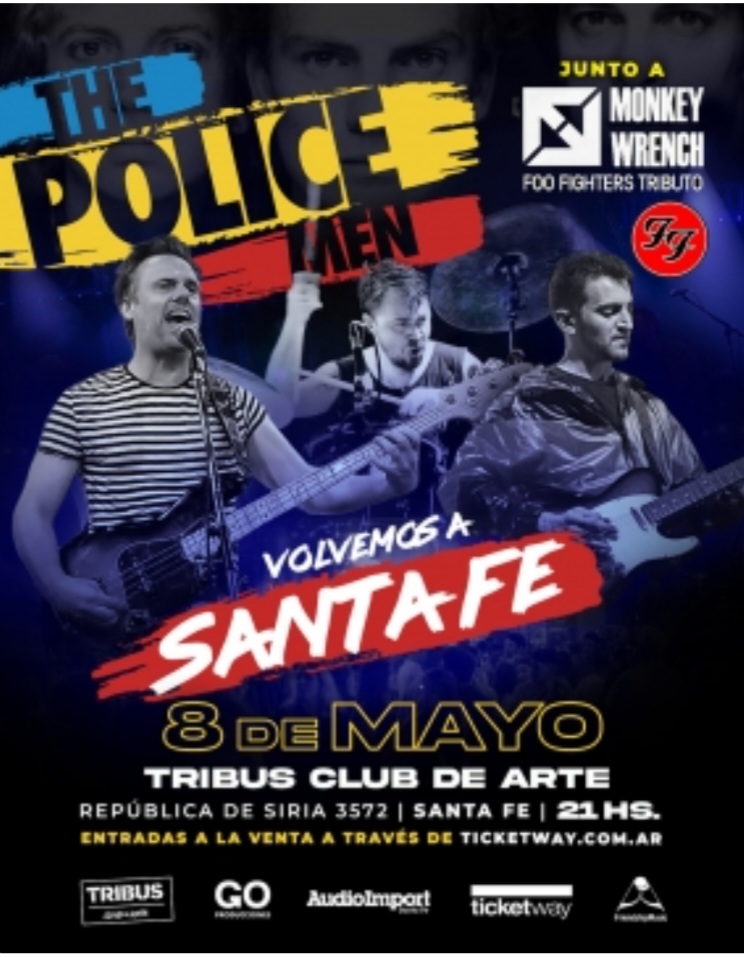 The Police Men, el mejor homenaje a The Police regresa a Santa Fe 