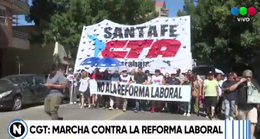 La CGT Santa Fe se movilizó en contra de la reforma laboral