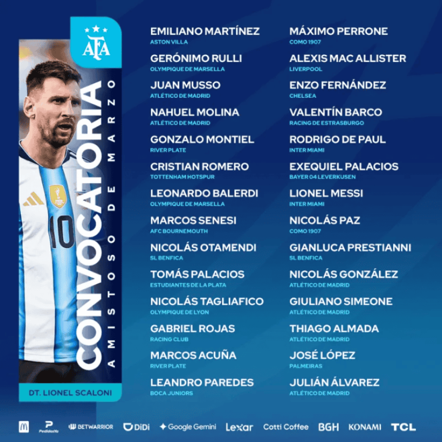 La selecci&oacute;n argentina ya tiene la lista de convocados para el amistoso frente a Guatemala: qui&eacute;nes est&aacute;n y qui&eacute;nes faltan